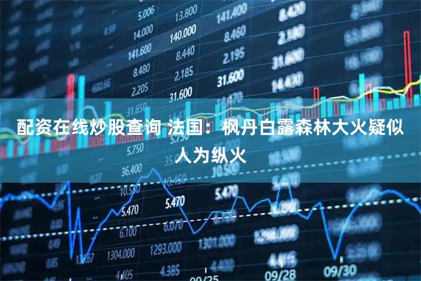 配资在线炒股查询 法国：枫丹白露森林大火疑似人为纵火